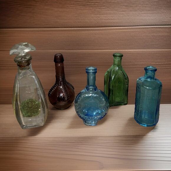 Bitters Bottles Miniature Colored Glass Mini Hague A. Lancaster Holman LOT of 5 - Picture 1 of 11